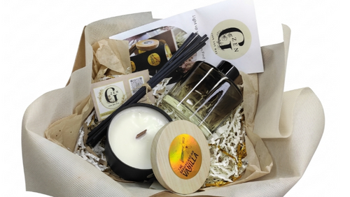 Aromatherapy Gift Set | Soy Wood Wick Scented Candle | Reed Diffuser | Gzen 