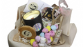 Luxury aromatherapy gift box featuring a large 400g black soy candle and a colorful hanging grape soap on a rope by Gzen Candles.
