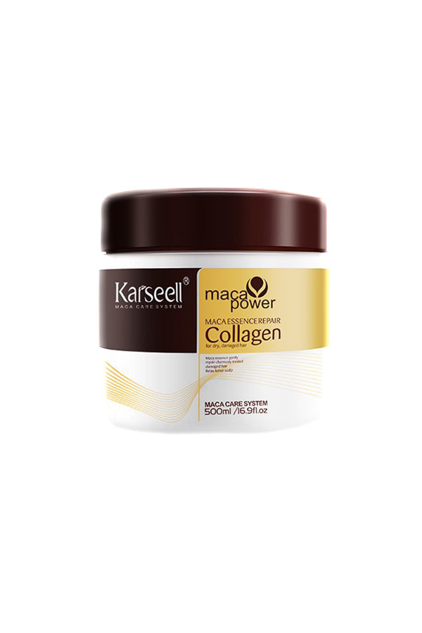 A jar of Karseell Maca Power Collagen hair mask on a plain white background. Buy online Karseell Products from Gzen Candles base in Limassol Cyprus ship worldwide.