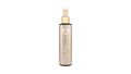 A bottle of Perla Shine & Spray Oil by Avgerinos Cosmetics, featuring a metallic gold pump and a frosted glass bottle with a warm beige tint, set against a plain white background. A gift for her from Gzen candles .