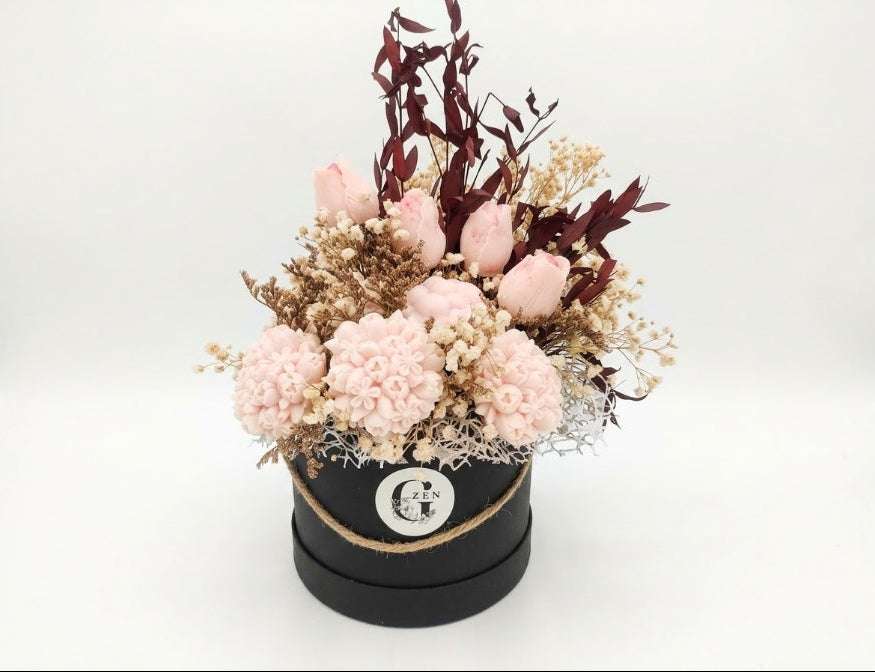 Scented Soy Wax Flower Bouquet | Gift Box | jasmine | Large