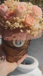 Scented Soy Wax Flower Bouquet | Gift Box | White Musk | S
