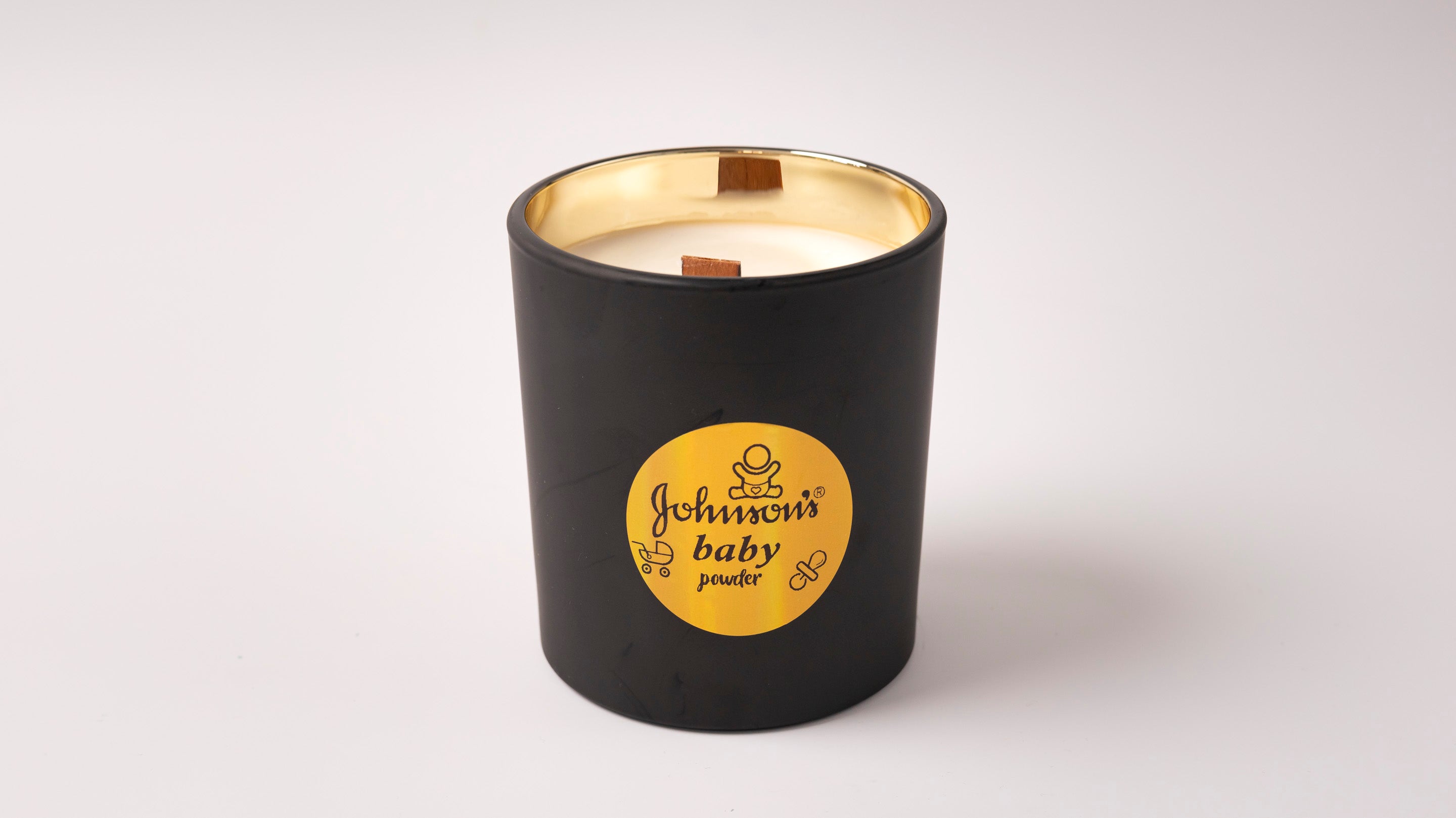 Scented Soy Candles with Wood Wick | Premium Matte Black & Gold