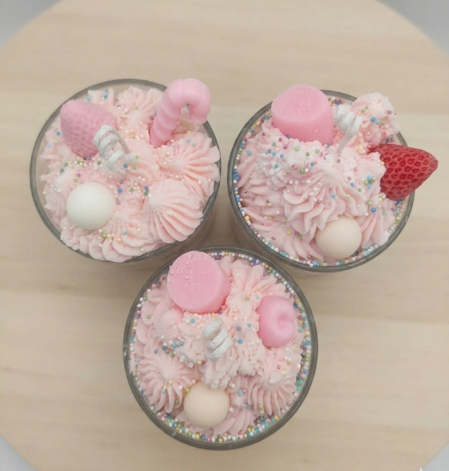 whipped candles sweet dessert design with colrful sprinkles top 