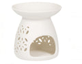 White Ceramic Oil Burner – Cut-out Design (Ø11x11cm)