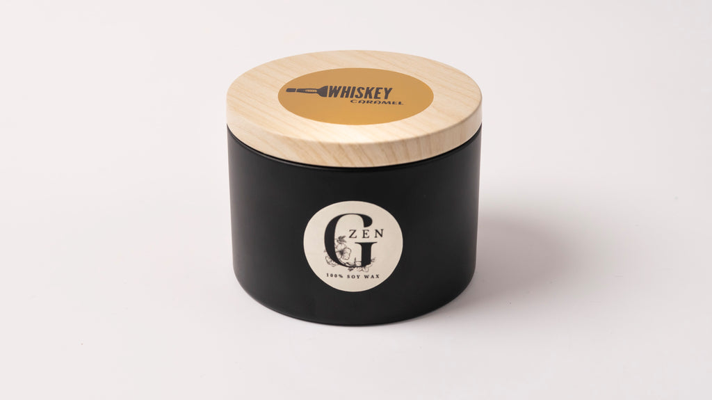 Black metal tin  jar with labeled 'Whiskey' and 'Gzen' on a white background
